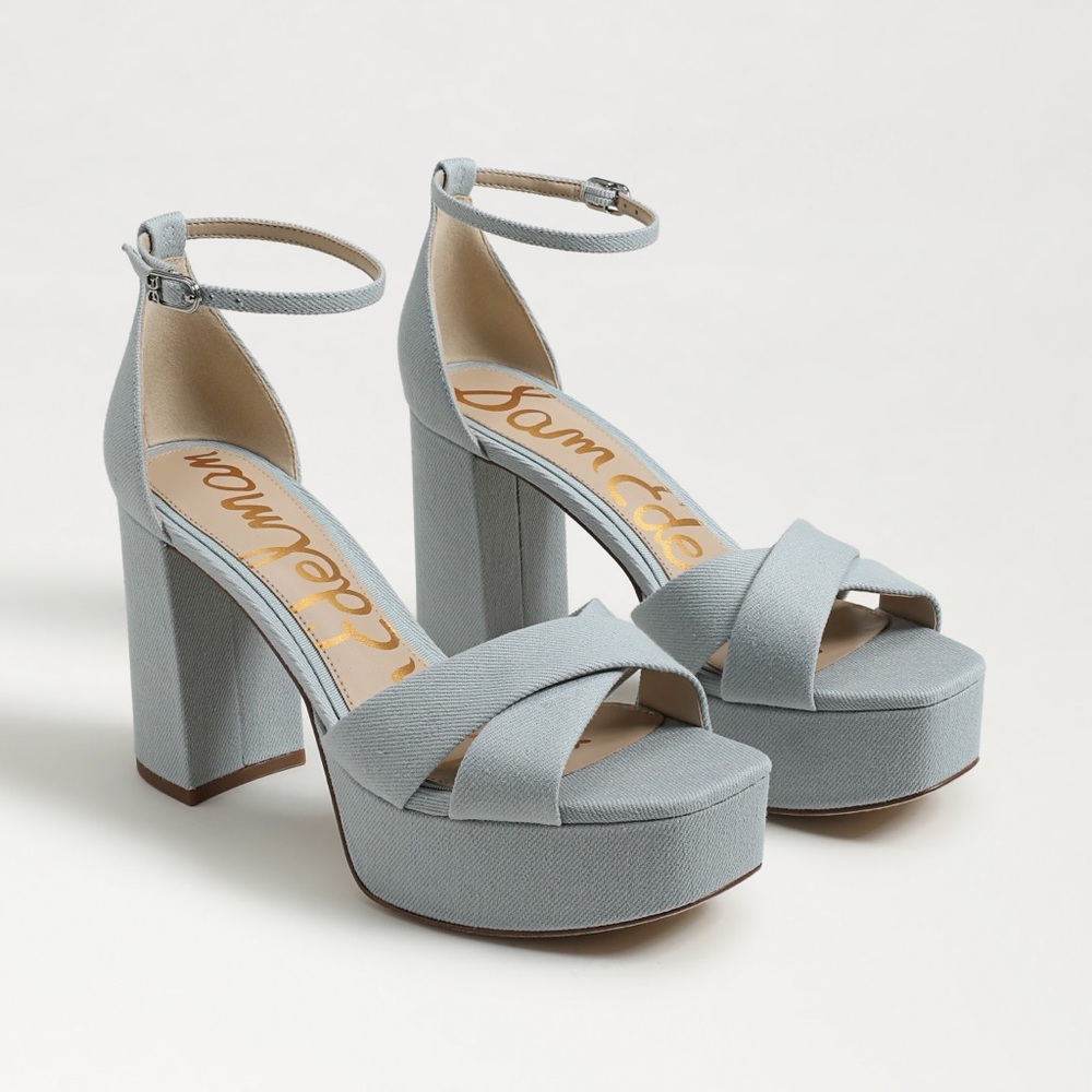 Sam Edelman Sky Blue Platform Sandals